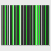 Schwarz, Kalkgrün und weißer Strichcodestreifen Geschenkpapier (Flach)