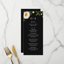 Schwarz | Kamillenhochzeit Menükarte