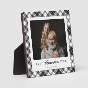 Schwarz Kariert Bestes Opa je Plaza Fotoplatte