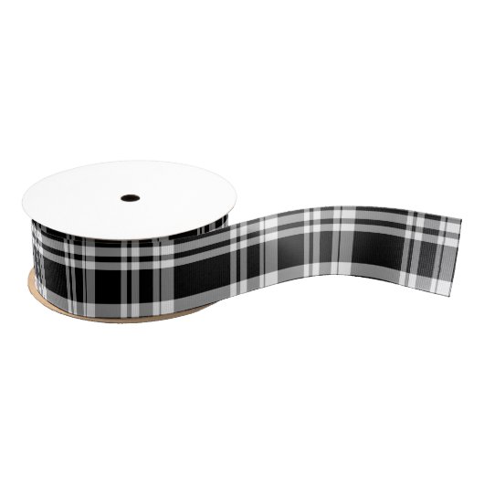 Schwarz-Kariert Grosgrain-Ribbon Ripsband (Spule)