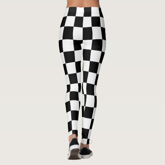 Schwarz kariert leggings (Rückseite)