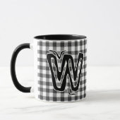 Schwarz Kariert (Name der antiken Monogramm) Vinta Tasse (Links)