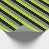 Schwarz, Karkohle, Grau und Kalkgrün Geschenkpapier (Ecke)