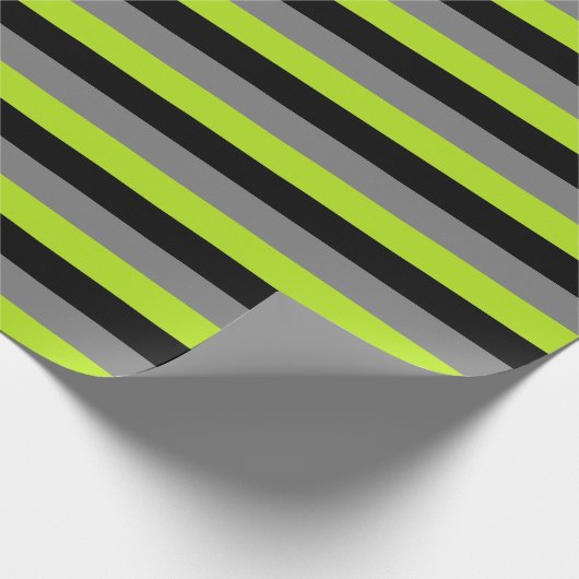 Schwarz, Karkohle, Grau und Kalkgrün Geschenkpapier (Ecke)