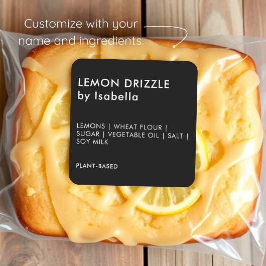 Schwarz | Kennzeichnung von selbst hergestellten K Quadratischer Aufkleber