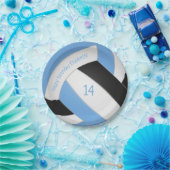 Schwarz-Kids-Volleyball-Party Pappteller (Party)