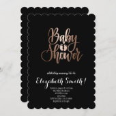 Schwarz, Kinderdusche Einladung (Vorne/Hinten)