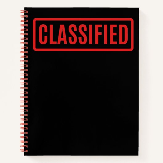 Schwarz klassifiziert notizblock (Vorderseite)