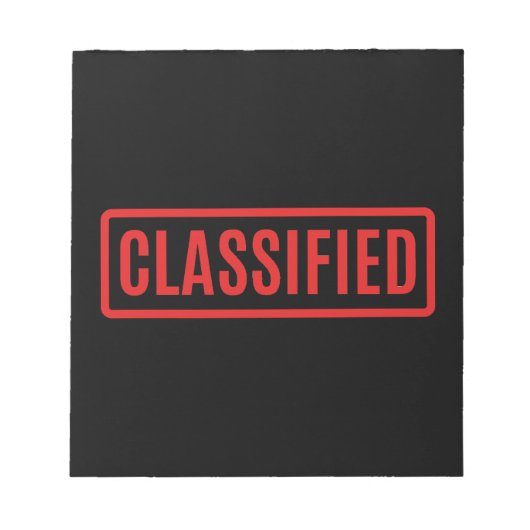 Schwarz klassifiziert notizblock (Vorderseite)