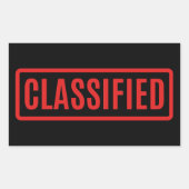 Schwarz klassifiziert rechteckiger aufkleber (Vorderseite)