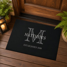Schwarz Klassisches Monogramm und Name
