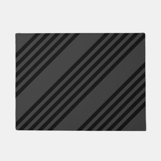 Schwarz-Kohle-Fünf-Streifen-Muster Fußmatte (Vorderseite)