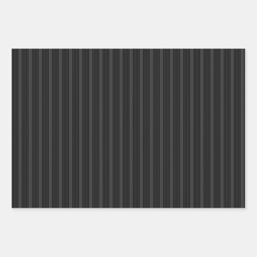 Schwarz-Kohle-Fünf-Streifen-Muster Geschenkpapier Set (Vorderseite 3)