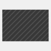 Schwarz-Kohle-Fünf-Streifen-Muster Geschenkpapier Set (Vorderseite 2)