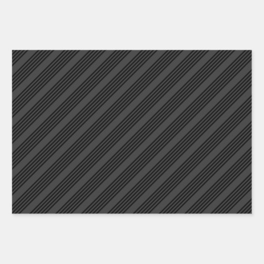 Schwarz-Kohle-Fünf-Streifen-Muster Geschenkpapier Set (Vorderseite 2)