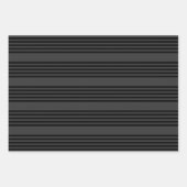Schwarz-Kohle-Fünf-Streifen-Muster Geschenkpapier Set (Vorderseite)