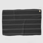 Schwarz-Kohle-Fünf-Streifen-Muster Golfhandtuch (Horizontal)
