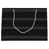 Schwarz-Kohle-Fünf-Streifen-Muster Große Geschenktüte (Vorderseite)