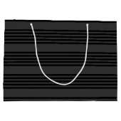 Schwarz-Kohle-Fünf-Streifen-Muster Große Geschenktüte (Rückseite)