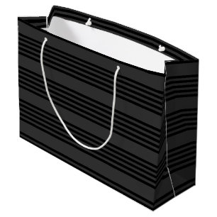 Schwarz-Kohle-Fünf-Streifen-Muster Große Geschenktüte