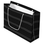 Schwarz-Kohle-Fünf-Streifen-Muster Große Geschenktüte (Vorderseite Schrägansicht)