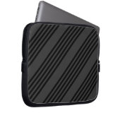 Schwarz-Kohle-Fünf-Streifen-Muster Laptopschutzhülle (Vorne Rechts)