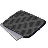 Schwarz-Kohle-Fünf-Streifen-Muster Laptopschutzhülle (Vorne Knopf)