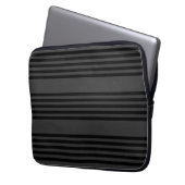 Schwarz-Kohle-Fünf-Streifen-Muster Laptopschutzhülle (Vorderseite Links)
