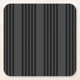 Schwarz-Kohle-Fünf-Streifen-Muster Rechteckiger Pappuntersetzer