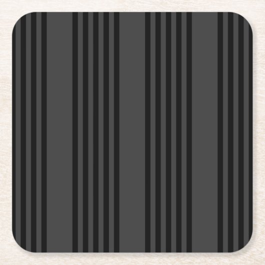Schwarz-Kohle-Fünf-Streifen-Muster Rechteckiger Pappuntersetzer (Vorderseite)