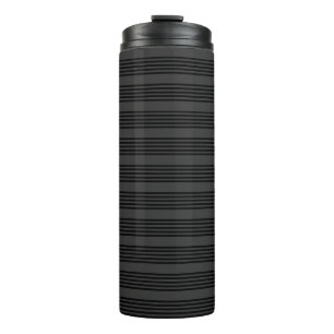 Schwarz-Kohle-Fünf-Streifen-Muster Thermosbecher