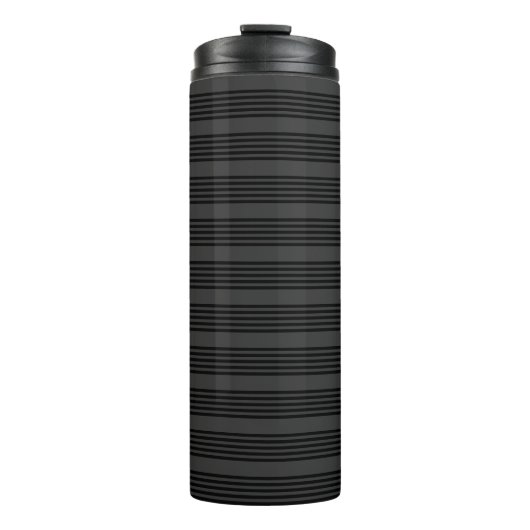 Schwarz-Kohle-Fünf-Streifen-Muster Thermosbecher (Vorderseite)