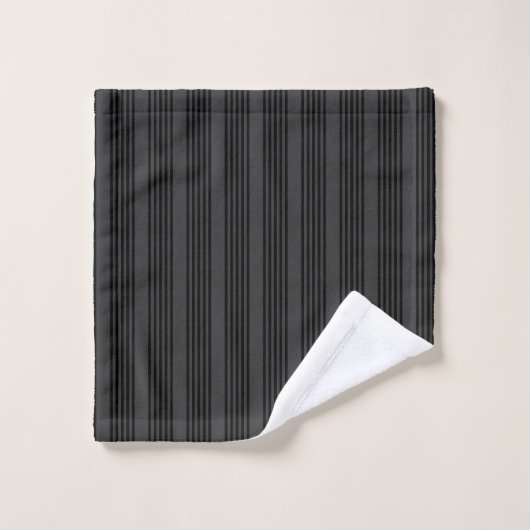 Schwarz-Kohle-Fünf-Streifen-Muster Waschlappen (Waschlappen)