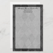 Schwarz-Kohle-Harlequin mit Skript Briefpapier (Vorne/Hinten)
