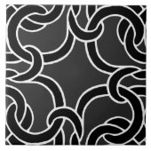 Schwarz & Kohle Knotenteile Nahtlose Muster Tile Fliese (Vorderseite)