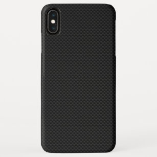 Schwarz-Kohlenstoff-Glasfaser-Dekoration iPhone XS Max Hülle
