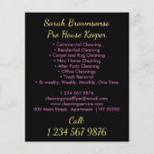 Schwarz Kommerzielle Janitorial Maid House Reinigu Flyer (Hinten)