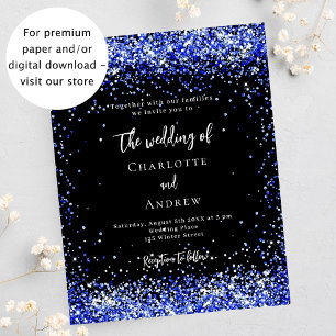 Schwarz Königlich Blau Einladung zur Hochzeit