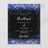 Schwarz Königlich Blau Einladung zur Hochzeit Flyer (Vorne)