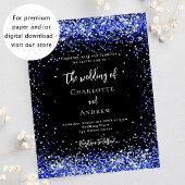 Schwarz Königlich Blau Einladung zur Hochzeit Flyer