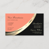 Schwarz-Korallen-Edelsteine-Gold-Dekoration mit Lo Visitenkarte (Rückseite)