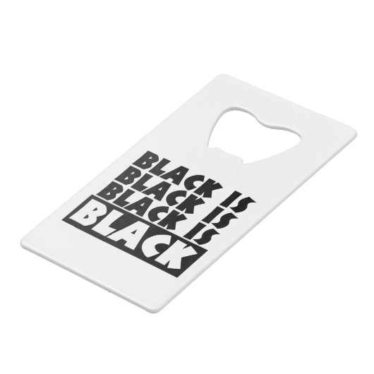 Schwarz Kreditkartenflaschenöffner (Vorderseite Schrägansicht)