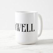 Schwarz kühne moderne Typografie Vorname Kaffeetasse (VorderseiteRechts)