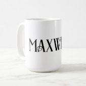 Schwarz kühne moderne Typografie Vorname Kaffeetasse (Vorderseite Links)