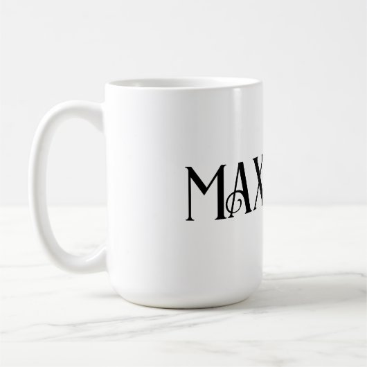 Schwarz kühne moderne Typografie Vorname Kaffeetasse (Links)