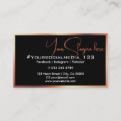 Schwarz-Kupfer-Bronze Modernes Foto Image Beauty Visitenkarte (Rückseite)