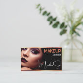 Schwarz-Kupfer-Bronze Modernes Foto Image Beauty Visitenkarte (Stehend Vorderseite)