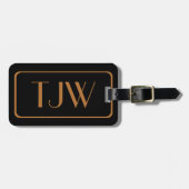 Schwarz-Kupfer-Farbmarken Gepäckanhänger (Vorderseite horizontal)