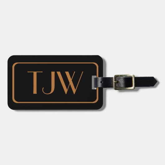 Schwarz-Kupfer-Farbmarken Gepäckanhänger (Vorderseite horizontal)