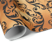 Schwarz-Kupfer-Halloween-Damaself Geschenkpapier (Rolleneckpunkt)